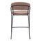 Homeroots Set of Two 26" Brown and Black Shearling and Steel Low Back Counter Height Bar Chairs 555752 - alternate 4