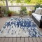 Homeroots 5' X 8' Navy Blue And Ivory Abstract Washable Indoor Outdoor Area Rug 612684 - alternate 4
