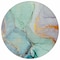 Homeroots 8' Round Teal Round Abstract Washable Non Skid Indoor Outdoor Area Rug 559717 - alternate 3