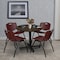 Regency Round Kobe Breakroom Table W/ 4 M Stack Chairs, 30 in W, 30 in L, Neo Walnut TKB30RNDNW47BY - alternate 2