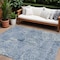 Homeroots 8' X 10' Navy Blue And Ivory Geometric Washable Indoor Outdoor Area Rug 594578 - alternate 1