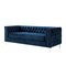 Homeroots 84" Navy Blue Velvet Sofa With Silver Legs 543946 - alternate 3