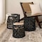 Happimess Lasuna Coastal Bohemian Water Hyacinth Handwoven Checker Weave Nesting Baskets w/Handles, Black, Se BSK2033C-3SET - alternate 3