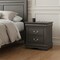 Homeroots 24" Gray Two Drawers Nightstand 347119 - alternate 3