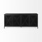 Homeroots 16in Black Iron Sideboard with Four Glass Doors 380242 - alternate 2