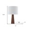 Homeroots 20" White Solid Wood USB Table Lamp With White Drum Shade 530952 - alternate 2