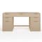 Martha Stewart Kayden Single-Drawer Desk w/Dual 3 Drawer File Cabinets in Light Natural w/Brushed Gold Hardware KHO-23042-TBFC2-LNT-GLD-MS - alternate 1