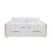 Homeroots 89" White Italian Leather Sofa With Brass Legs 534164 - alternate 4