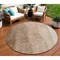 Homeroots 8' Brown And Beige Round Ombre Washable Indoor Outdoor Area Rug 581800 - alternate 1