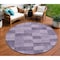 Homeroots 8' Purple And Lavender Round Geometric Washable Indoor Outdoor Area Rug 604889 - alternate 1