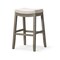 Homeroots 31" Gray and Cool Gray Fabric and Solid Wood Backless Bar Height Bar Chair 632499 - alternate 3