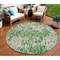 Homeroots 8' Green And Gray Round Striped Washable Indoor Outdoor Area Rug 596670 - alternate 1