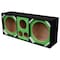 Deejay Led Two 12in Woofers plus Two Tweeters and One Horn GREEN VINYL Empty Chuchera Speaker Enclosure D12T2H1VYGREEN - alternate 1