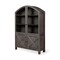 Homeroots 73in Gray Solid Wood Carved Geometric China Cabinet With Four Doors 611049 - alternate 1