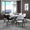 Leisuremod Ethora Collection Modern Wooden Dining Chair in Black Fabric Seat With white top EC22BFW - alternate 5