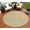Homeroots 8' Wheat And Gray Round Geometric Washable Indoor Outdoor Area Rug 613598 - alternate 1