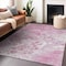 Homeroots 3' X 5' Pink And Ivory Abstract Washable Indoor Outdoor Area Rug 618310 - alternate 3
