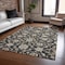 Homeroots 10' X 14' Black Brown And Ivory Moroccan Washable Indoor Outdoor Area Rug 605150 - alternate 2