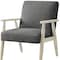 Homeroots 30" Charcoal And Off White Linen Arm Chair 533960 - alternate 4