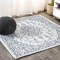 Jonathan Y Rozetta Boho Medallion Textured Weave Gray/Navy 5 ft Square Indoor/Outdoor Area Rug SMB102B-5SQ - alternate 1