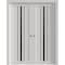 Sartodoors Sliding Double Pocket Doors 84 x 80 inches, BASIC 4903 White with Black Glass, Kit Rail Hardware ,  BASIC4903DP-WS-84 - alternate 1