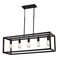 Vaxcel Pratt 5-Light Linear Chandelier, Matte Black, Farmhouse Cage, 34-In. Wide H0331 - alternate 1