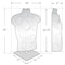 Azar Displays Male White Plastic Bust, Torso Mannequin, on 12in Square Silver Metal Base for Counter 900525-WHT - alternate 5