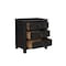 Homeroots 30" Black Solid Wood Distressed Three Drawer Nightstand 521194 - alternate 6