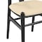 Homeroots Set of Two Natural and Black Upholstery Wishbone Back Dining Arm Chairs 653944 - alternate 4