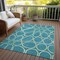 Homeroots 5' X 8' Teal Blue Ivory And Green Abstract Washable Indoor Outdoor Area Rug 600571 - alternate 4