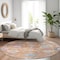 Homeroots 8' Orange Pink And Denim Blue Round Floral Washable Indoor Outdoor Area Rug 605315 - alternate 5