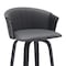 Armen Living Diana 30in Swivel Black Wood Bar Stool in Gray Faux Leather LCDIBABLKGRY30 - alternate 6