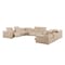 Homeroots Beige Leather Modular U Shaped Twelve Piece Corner Sectional With Console 643937 - alternate 3