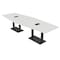 Skutchi Designs Hexagon Conference Table With Power, 48 in W, 120 in L, White HAR-HEX.IR-48X120-DOU.BK-WA7976-EBLK - alternate 1