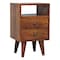 Homeroots 20" Brown Solid Wood Square Two Drawer Nightstand 651577 - alternate 1