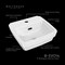 Whitehaus Collection 13 in Rectangular Wall Mount Basin with Overflow Control Ledge, Single Faucet Drilling and Overflow B-EVO14 - alternate 4