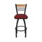 Holland Bar Stool Co Eleanor 25in Swivel Counter Stool with Black Wrinkle Finish, Medium Back and Graph Ruby Seat 880 - alternate 5