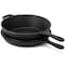 Megachef 10.5 Inch 2-in-1 Pre-Seasoned Cast Iron Skillet and Fry Pan Set MCCI-71001 - alternate 6
