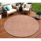Homeroots 8' Copper And Ivory Round Geometric Washable Indoor Outdoor Area Rug 602355 - alternate 1