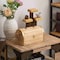 Vintiquewise Wooden Treasure Chest Arched Lid Gold Metal Accents Front Locking Latch & Top Handle QI004851 - alternate 2