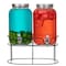 Basicwise 2-Pcs Versatile Glass Drink Dispenser Set with Metal Stand and Stainless Steel Spigots - Ideal QI004713 - alternate 3