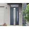 Vdomdoors Steel Door Deux 1717 Gray Graphite Transom Window Stainless Inserts Single Modern Painted-W36xH80+1 DEUX1717EXD-GRE-W36xH80+16-LH-O - alternate 3