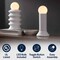 Jonathan Y Soren 13" Modern Scandinavian Ceramic/Glass Geometric Integrated LED Table Lamp, White, 2PK JYL5700A-2SET - alternate 8