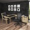 Regency Regent WallGuard Guest & Reception Waiting Room Wood Side Chair - Noble Oak / Black Vinyl 9875NOBK - alternate 6