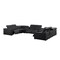 Homeroots Black Leather Modular U Shaped Ten Piece Corner Sectional With Console 643932 - alternate 2
