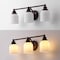 Jonathan Y Lydia 24" 3-Light Farmhouse Cottage Metal LED Vanity Light w/ Frosted Glass Shades, Oil Rubbed Bronze JYL7551C - alternate 4