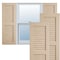 Ekena Millwork Rustic Two Equal Louver Rough Cedar Faux Wood Shutters (Per Pair), Primed Tan, 18"W x 48"H SHULV18X48RCPR - alternate 1