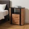 Homeroots 23" Brown Solid Wood Two Drawer Nightstand 701728 - alternate 6