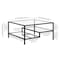 Homeroots 32" Black Glass And Steel Square Coffee Table With Two Shelves 520972 - alternate 4