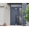 Vdomdoors Steel Door Cynex 6777 Grey Sidelight and Transom Window Stainless Inserts Single Modern Painted-W36 CYNEX6777EXD-GRE-W36+12 x H80+16-Left-hand Inswing - alternate 3